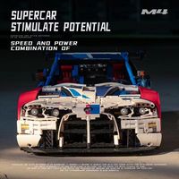 MOC technique M4 Supercar 1:8 échelle piste édition Simulation liaison assemblage blocs de construction modèle jouets cadeaux d'anniversaire pour enfant