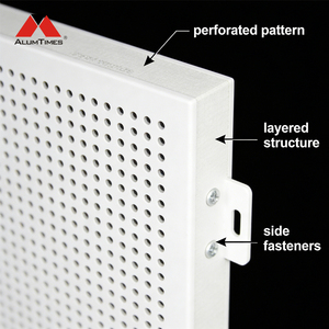 Panneau de façade perforé en alliage d'aluminium au design moderne personnalisé pour usage extérieur, murs-rideaux imperméables et ignifuges - Product Image 4