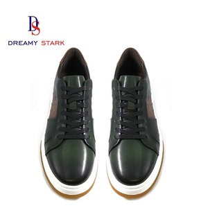 Zapatos Deportivos de Dos Tonos, de Cuero Vacuno Genuino, para Hombre, con Logotipo Personalizado, Hechos a Mano, con Cordones, Transpirables, para Caminar, para Bodas, Otoño - Product Image 5