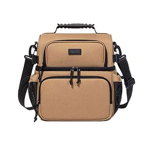 Sac à lunch pour hommes et femmes, sac à lunch isotherme à double compartiment, grand sac isotherme à double étage, étanche - Product Image 4