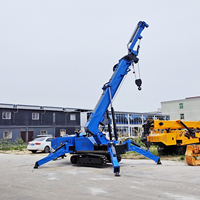 Grue araignée de 8 tonnes avec flèche télescopique et télécommande, grue araignée hydraulique pour l'entretien des bâtiments, fournie directement par l'usine