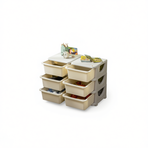 Meuble de rangement pour enfants, commode en plastique rectangulaire, organiseur de jouets pour chambre d'enfant - Product Image 1