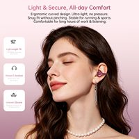 Écouteurs intra-auriculaires ouverts à clip d'oreille avec traduction IA, transducteur dynamique de 11 mm, anneau en cuivre, AB5756T, BT6.0, 200 mAh, électroplaqués pour le voyage et le sport