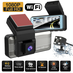 Auto kamera <span class=keywords><strong>Dash</strong></span> 3 Objektiv 3 Zoll HD-Bildschirm 1080p Auto DVR Nachtsicht Video Wasserdichter Fahr rekorder Mini Wifi Auto kamera - Product Image 2
