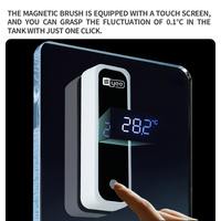 YEE Vente en gros d'usine Nettoyeur de vitres d'aquarium Brosse magnétique pour aquarium Grattoir à algues double face avec affichage de la température