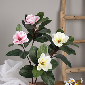 Flores Artificiales de Magnolia Meng Jie, Arreglo Floral de Seda y Plástico, Decoración para el Hogar, Accesorios para Bodas - Product Image 5