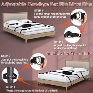 Kit de bondage BDSM - Kit de sangles de bondage amélioré sous <span class=keywords><strong>le</strong></span> matelas avec menottes, attaches de cheville et attaches <span class=keywords><strong>pour</strong></span> <span class=keywords><strong>le</strong></span> <span class=keywords><strong>lit</strong></span> - Product Image 3