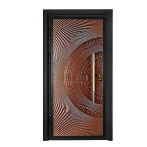 Porte d'entrée avant en aluminium à rupture thermique Portes d'entrée principales en aluminium moulé en métal collé avec motif pour la maison - Product Image 5
