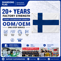 Bendera Finlandia Kustom Ukuran 3x5 Kaki; Bendera Promosi Luar Ruangan Bahan Polyester Non-woven; Papan Tanda Cetak Digital Tahan UV