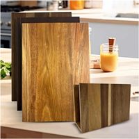 Ensemble de 3 planches à découper en bois en forme de livre avec support, planches à découper de cuisine
