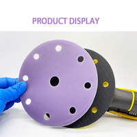 Disque de papier abrasif rond en céramique SABER, taille personnalisée, 3 pouces, 775C, film violet, pour le polissage de la voiture et du bois