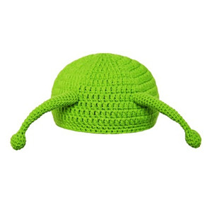 Chapeau tricoté drôle unisexe Balaclava Monster shrk laine d'hiver vert fête bonnet casquette femmes hommes chapeau fait à la main KHA017 - Product Image 5