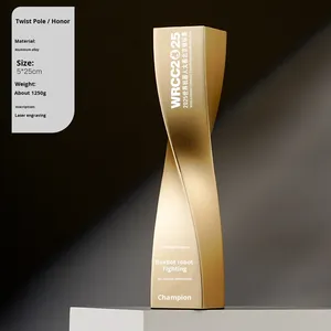 รางวัลโลหะแบบกำหนดเอง รุ่นใหม่ ปี 2025 สำหรับพนักงานดีเด่น รูปทรงเสาบิด ผลิตในจีน พร้อมสลักชื่อตามสั่ง - Product Image 6