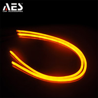 Bande lumineuse Led DRL blanche et jaune de 60cm pour les systèmes d'éclairage automobile, fournisseur d'usine AES