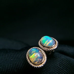 ต่างหูแฟชั่น S925เงินสเตอร์ลิงสำหรับเด็กผู้หญิงต่างหูโอปอลธรรมชาติสีสันสดใสสวมใส่ได้ทุกวัน - Product Image 5