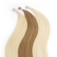 Perruque de cheveux brésiliens d'extensions de cheveux humains vierges de micro perle tissée russe à double anneau nano