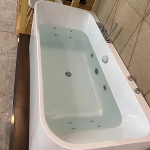 澳大利亚水力按摩亚克力空气漩涡独立式浴缸CE按摩平方筑墙挡住室内spa独立式浴缸