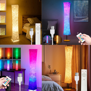 Lámpara de pie de tela suave RGB 7 colores Control remoto LED ambiente creativo sala de estar dormitorio lámpara de pie plegable - Product Image 6