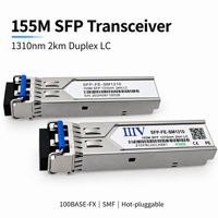 Transceiver Serat Optik 155M SFP 1310nm 2km Duplex LC SMF, Switch Ethernet Cepat Hot-pluggable, Garansi 3 Tahun, Grosir Pabrik