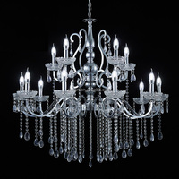 Lustre en cristal de luxe suspendu pour banquet de mariage en plein air, éclairage décoratif pour événements et fêtes