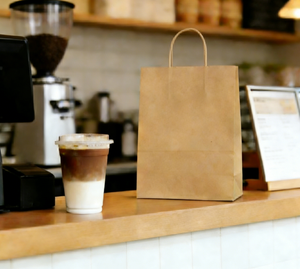 Bolsas de Papel Kraft Amarillas Seguras para Comida para Llevar, Panadería, Hamburguesería, Tienda de Té con Leche - Product Image 6