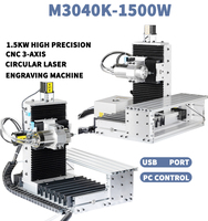 JOMESUN Mini routeur CNC 3/4 axes, mini machine de gravure sur bois, métal, pierre, 3030 avec axe rotatif latéral 1500W, gravure latérale