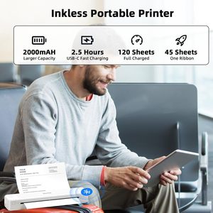 מדפסת תרמית ניידת Phomemo P831 300DPI אלחוטית ללא דיו בגודל A4 לעסקים, נסיעות ומשרד - Product Image 2