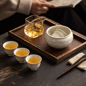 Guanlan Chinese Style Ding Kiln White Lotus Leaf Pattern <b>Tea</b> Wash Kung Fu <b>Tea</b> <b>Set</b> <b>Tea</b> Dregs Container <b>Tea</b> Ceremony Accessories - Product Image 3