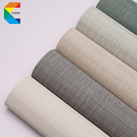 Tissu tissé facile à faible COV de papier peint de PVC de texture résistante imperméable de denim pour le feu de murs d'accent de bureau d'hôtel évalué