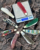 Couteau pliant AH4R2 avec manche en os naturel ou en bois de cerf, couteau de poche vintage à lames multiples en acier, couteau de camping EDC