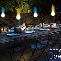 Lampe suspendue créative, ampoule LED portable à cordon, lampe de camping décorative pour jardin extérieur, lanterne LED colorée, veilleuse LED