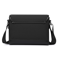 Sac messager à bandoulière en cuir PU pour hommes, imperméable, résistant à l'usure, léger, avec sangle réglable