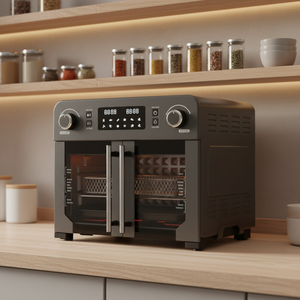 Freidora de Aire Newle de 23L y 1700W, Diseño de Puerta Francesa, Pantalla LED Digital, Velocidad del Ventilador Ajustable, 9 Programas Preestablecidos, Carcasa Negra - Product Image 2