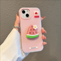 Pêche Pastèque Ananas Fruit Conception Dessin Animé Mignon Femmes étui pour iphone 17 16 15 14 13 12 11 Pro Max Plus 3D Gelée Couvre