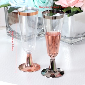 Flûte Lunghe Isolate in Vetro Rosso Phnom Penh da 6oz, Usa e Getta, Ecologiche, di Lusso, Personalizzate con Stampa Divisa, in PS Trasparente Elettroplaccato - Product Image 5