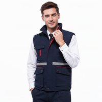 Gilet de sécurité d'hiver en gros avec bande réfléchissante, en coton thermique et toile de polyester, vêtement de travail haute visibilité pour la construction
