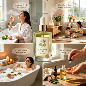 Huile Essentielle <span class=keywords><strong>de</strong></span> Géranium Bio, Extrait Naturel <span class=keywords><strong>de</strong></span> Géranium Rose pour Diffuseur Apaisant, <span class=keywords><strong>Parfum</strong></span> d'Ambiance, Vente en Gros, OEM ODM - Product Image 3