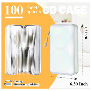 Boîte de rangement <span class=keywords><strong>pour</strong></span> CD <span class=keywords><strong>portable</strong></span> et anti-poussière de grande capacité de 100 pièces Organisateur de visière en plastique <span class=keywords><strong>pour</strong></span> <span class=keywords><strong>voiture</strong></span> et maison - Product Image 3