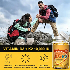 Complément de <span class=keywords><strong>Vitamine</strong></span> D3 K2 MK-7 Haute Puissance 5000 UI D3 & 100mcg K2 pour la Santé des Os et du Cœur 120 Gélules Molles Sans OGM - Product Image 5