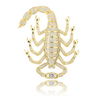 Collier Pendentif Scorpion Personnalisé Sertie de Strass Chaîne Cordon Bijoux Hip Hop Fabricant OEM ODM Personnalisé