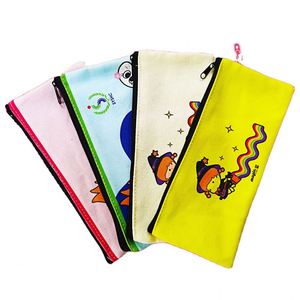 Wholesale Color Cotton Canvas Zipper Pouch with logo Print Pencil <b>case</b> - Product Image 2