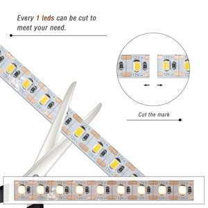 Bande lumineuse LED SMD intelligente SMD2835 12v 14.4w 120leds 2200-6500K Luminosité Blanc froid Largeur du circuit imprimé 8mm - Product Image 6