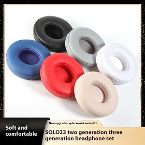 Almohadillas de repuesto de PU para <span class=keywords><strong>Beats</strong></span> <span class=keywords><strong>Solo</strong></span> 3 <span class=keywords><strong>Wireless</strong></span> & <span class=keywords><strong>Solo</strong></span> <span class=keywords><strong>2</strong></span>, accesorios para auriculares con cable en la oreja, cojines para una mejor comodidad - Product Image 4