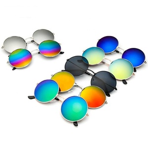 Gafas de Sol Unisex Redondas con Montura Metálica Dorada, <span class=keywords><strong>Lentes</strong></span> AC, Moda Popular, Mercancía Disponible, Alta Calidad, Entrega Rápida - Product Image 1