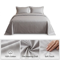 Draps de lit ajustés de luxe 100 % coton tissé 300 fils, écologiques, respirants, non jetables, toutes saisons, personnalisables pour hôtels