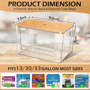 2 packs de sacs poubelle extra larges avec dessus en bambou et poignées sous l'évier Distributeur de sacs poubelle pour l'organisation de la maison - Product Image 6