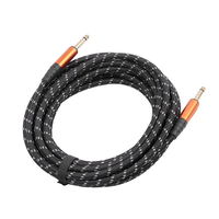 Câble de guitare Premium 3m 10ft Câble d'instrument de 1/4 pouces-Sans bruit et longue durée avec cordon AMP pour pédale de guitare et amplificateur
