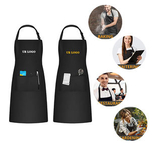 Vente en gros Tabliers <span class=keywords><strong>de</strong></span> travail unisexe avec poches pour hommes et femmes pour la cuisine la cuisine le restaurant Tablier <span class=keywords><strong>de</strong></span> chef <span class=keywords><strong>serveur</strong></span> Logo personnalisé - Product Image 1