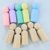 Ornements cadeaux écologiques, poupées en bois massif naturel, sans bavures, figurines vierges pour bricolage, jouets éducatifs de peinture parent-enfant