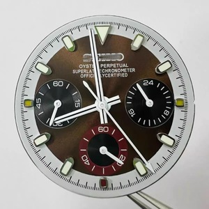 Nuevos accesorios para reloj, cronógrafo de tres ojos, esfera de 29,5 MM con luminiscencia verde y manecillas compatibles con movimiento de cuarzo VK63 - Product Image 2